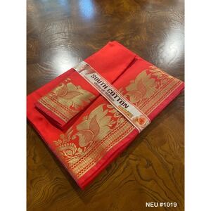 Indian Women's NEW‎ Brocade ART/Artificial Silk Sari SAREE BURNT ORANGE w/Blouse
